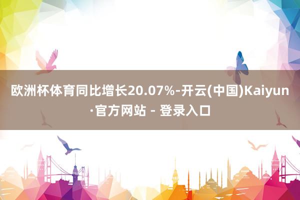 欧洲杯体育同比增长20.07%-开云(中国)Kaiyun·官方网站 - 登录入口