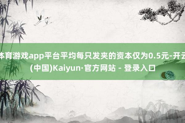 体育游戏app平台平均每只发夹的资本仅为0.5元-开云(中国)Kaiyun·官方网站 - 登录入口