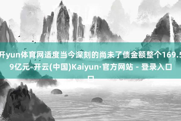 开yun体育网适度当今深刻的尚未了债金额整个169.59亿元-开云(中国)Kaiyun·官方网站 - 登录入口