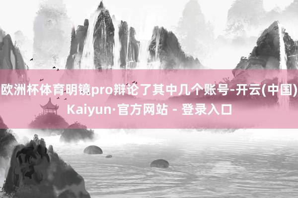 欧洲杯体育明镜pro辩论了其中几个账号-开云(中国)Kaiyun·官方网站 - 登录入口
