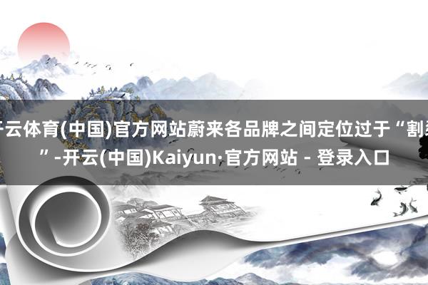 开云体育(中国)官方网站蔚来各品牌之间定位过于“割裂”-开云(中国)Kaiyun·官方网站 - 登录入口