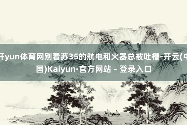 开yun体育网别看苏35的航电和火器总被吐槽-开云(中国)Kaiyun·官方网站 - 登录入口
