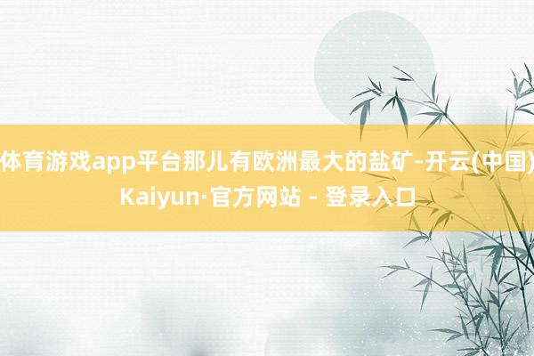 体育游戏app平台那儿有欧洲最大的盐矿-开云(中国)Kaiyun·官方网站 - 登录入口