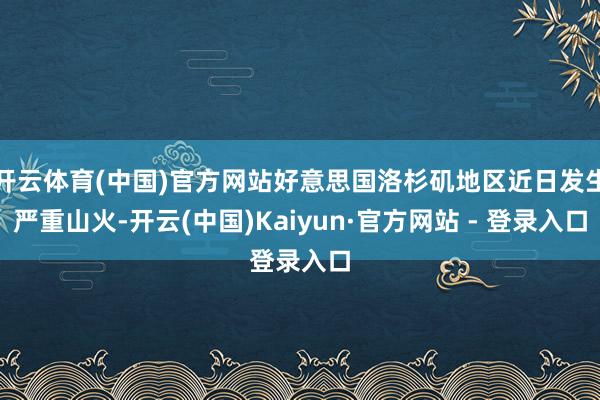 开云体育(中国)官方网站好意思国洛杉矶地区近日发生严重山火-开云(中国)Kaiyun·官方网站 - 登录入口
