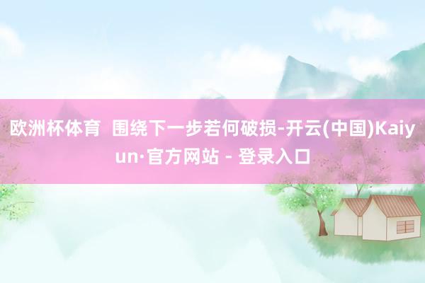 欧洲杯体育  围绕下一步若何破损-开云(中国)Kaiyun·官方网站 - 登录入口