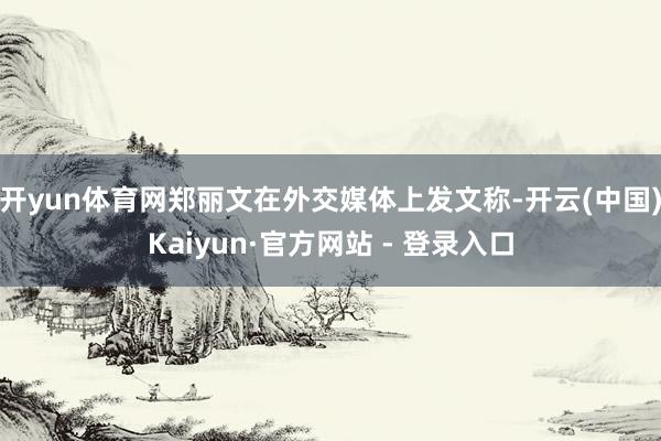 开yun体育网郑丽文在外交媒体上发文称-开云(中国)Kaiyun·官方网站 - 登录入口