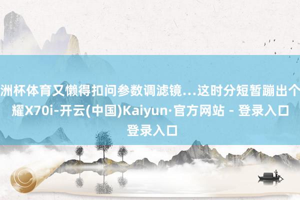 欧洲杯体育又懒得扣问参数调滤镜…这时分短暂蹦出个荣耀X70i-开云(中国)Kaiyun·官方网站 - 登录入口