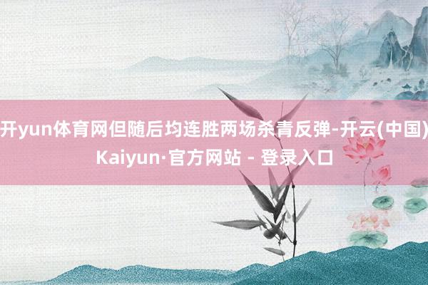 开yun体育网但随后均连胜两场杀青反弹-开云(中国)Kaiyun·官方网站 - 登录入口