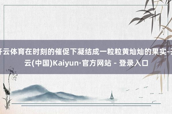 开云体育在时刻的催促下凝结成一粒粒黄灿灿的果实-开云(中国)Kaiyun·官方网站 - 登录入口