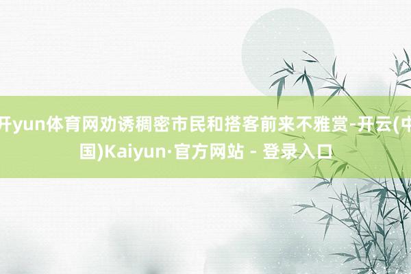开yun体育网劝诱稠密市民和搭客前来不雅赏-开云(中国)Kaiyun·官方网站 - 登录入口
