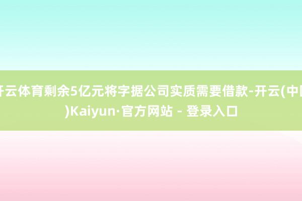 开云体育剩余5亿元将字据公司实质需要借款-开云(中国)Kaiyun·官方网站 - 登录入口