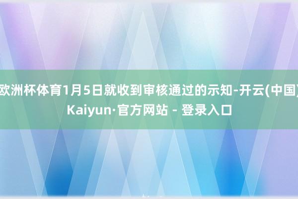 欧洲杯体育1月5日就收到审核通过的示知-开云(中国)Kaiyun·官方网站 - 登录入口